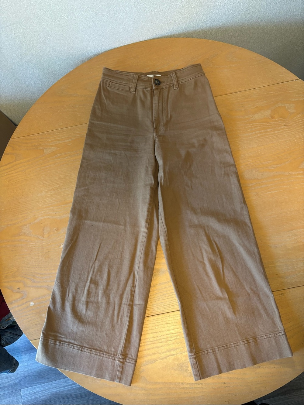 H&M Tan Button-Front Casual Pants